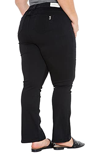 Slink - Premium Women's Plus Size Stretch High Rise Bootcut Jeans (Black)4