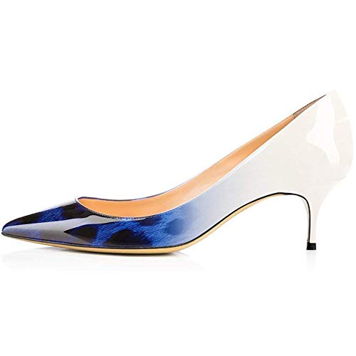 Pumps for Women, Women's Low Heel Pumps Pointy Toe Kitten Heels Silp On Office Shoes2