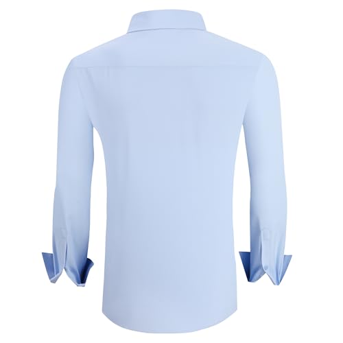Alex Vando Mens Dress Shirt Wrinkle Free Regular Fit 4-Way Stretch Button Down Shirts