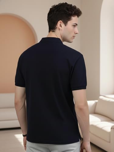 Image of Lux Cozi Men's Cotton Solid Polo Tshirt | Collar Tshirts | Half Sleeves | Stylish & Premium All Day Wear | Pack of 1