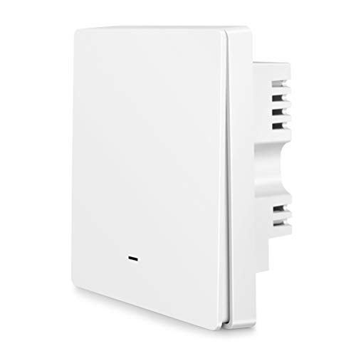 Eleadsouq Smart Light Switch, WiFi Wireless Wall Lighting Switch with Remote Control and Timer, Lamp Switch Compatible with Alexa Google Home, Neutral Wire Required (1-gang)