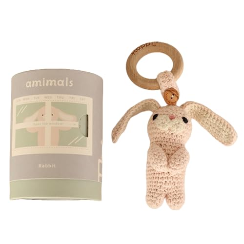 amimals マスコット Rabbit[No.352-01] / 赤ちゃん おもちゃ 手編み あみぐるみ ラトル うさぎ 兵庫県
