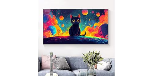 Kit d'Art Diamant DIY par Numéros Grand Format Chat pour Déco