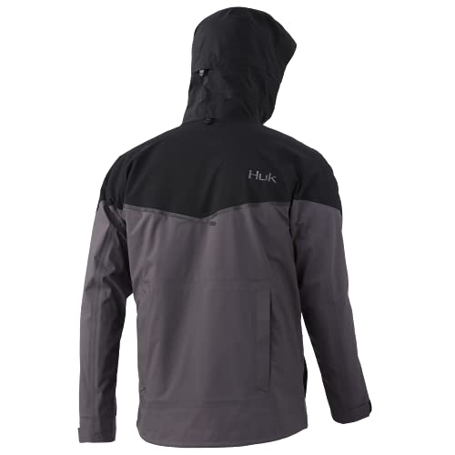 Huk Men's Standard Icon X Superior 3L Shell | Wind & Waterproof Hooded Jacket, Iron, Xx-Large #TOP1