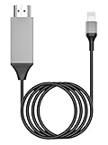 [Apple MFi Certified] Lightning to HDMI Cable Adapter for iPhone,1080P Lightning Digital AV Adapter HDTV Cord Connector Compatible with iPhone/iPad to TV Projector Monitor No Need Power Supply-6.6ft