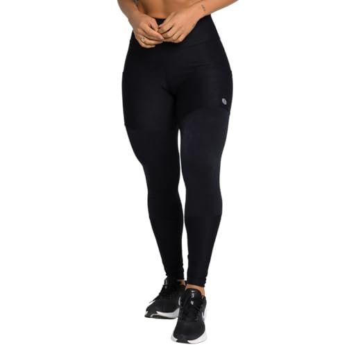 Calça Penelope Legging Com Bolsos Laterais e Cintura Alta Moda Fitness Feminina Academia (BR, Alfa, G, Regular, Regular, Preto)