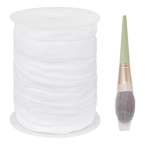 BENECREAT Filet de Protection pour Bobine de Fil PE de 45.7 m Largeur de Précision 15mm pour Machines à Broder Coudre et Quilter. Filet Blanc pour Bobine de...