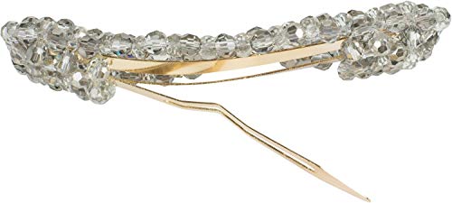 styleBREAKER women rectangular hair clip with plastic beads and clip closure, hair clip, clasp 04027007, color:Grey - Image 3