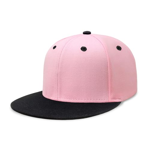 Image of CHOK.LIDS Flat Bill Visor Classic Snapback Hat Blank Adjustable Brim High Top End Trendy Color Style Plain Tone Baseball Cap