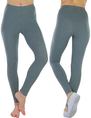 Image of ToBeInStyle Women's Skinny Fit Cotton Full Length Leggings Tights - Regular and Plus Sizes