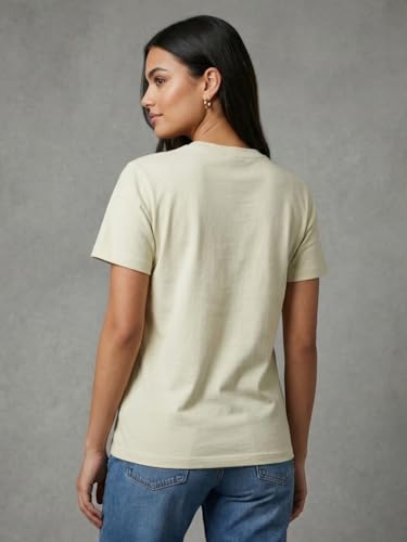 Image of Nobero Women's Graphic Printed T-Shirt | Regular Fit 180 GSM Cotton Tee for Women | Comfortable Round Neck Casual Wear
