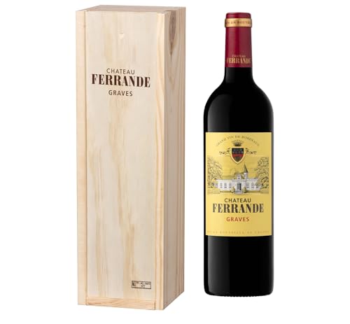 Coffret Cadeau Caisse Bois Château Ferrande AOP Graves Vin Rouge 75 cl