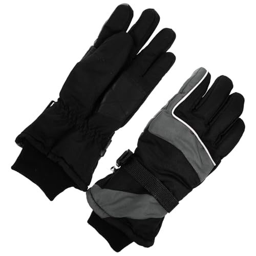Guantes térmicos negros de esquí y ciclismo para protección contra viento y frío