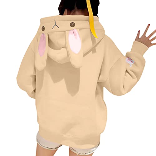Sudadera con capucha para mujer, para otoño, invierno, con capucha, Kawaii Cat con capucha, para adolescentes, niñas, de gran tamaño, Harajuku de manga larga Y2k E Girl Tops con bolsillos para