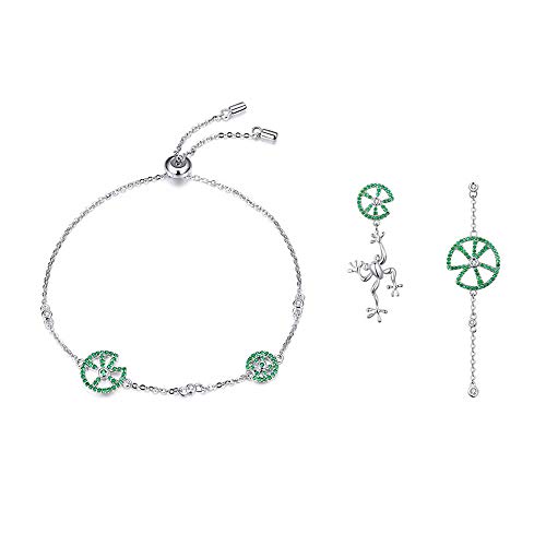 Preisvergleich Produktbild Damen-Schmuckset Springender Frosch aus echtem 925 Sterlingsilber
