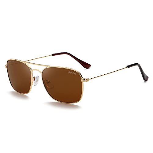 Image of grey jack Square Polarized Sunglasses,Retro Classic Style Full Rim Metal Frame for Men Women Small Size 1650