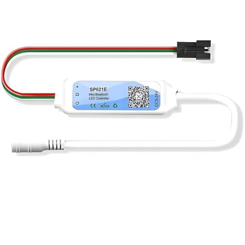 Image of WS2812B RGB Pixel Strip Kit 1 Meter, 60 LEDs /Meter with SP621E Controller, Programmable Addressable LED Strip, DIY IoT, STEM, Maker & Electronics Projects (1 Meter, with SP621E)