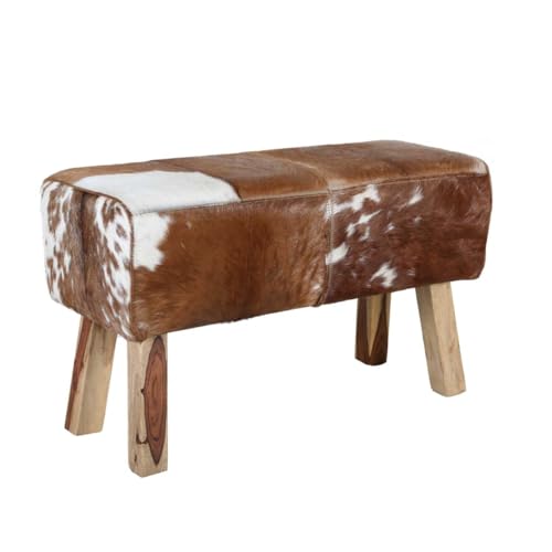 Casa Moro Fellhocker Sitzbank Tara mit Kuhfell Optik 78x35x46 cm (Breite/Tiefe/Höhe) braun weiß aus Massivholz & Echt-Fell | Turnbock-Design Turnbank modern | Polsterbank | SP1941E Casa Moro Fellhocker Sitzbank Tara mit Kuhfell Optik 78x35x46 cm (Breite/Tiefe/Höhe) braun weiß aus Massivholz & Echt-Fell | Turnbock-Design Turnbank modern | Polsterbank | SP1941E