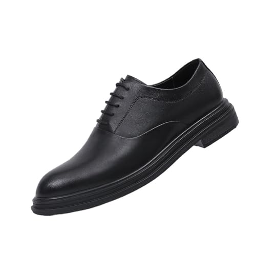 Men's Leather Shoes Casual Shoes Four Seasons Business Shoes Oxfords(1003Black8CM,6.5)3