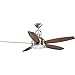 Progress Lighting P2568-0930K Protruding Mount, 5 Silver/American Walnut Blades Ceiling fan with 18 watts light, Brushed Nickel