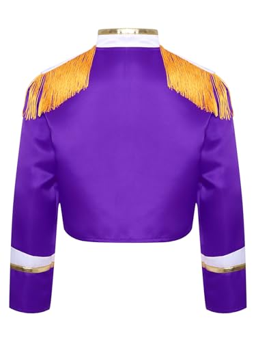 Kids Drummer Jacket Girls Boys Marching Band Uniform Long Sleeve Mock Button Down Coat4