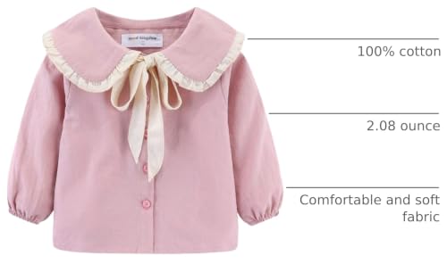 Image of Mud Kingdom Girls Blouse Shirts Spring Fall Long Sleeve Button-Down Top Ruffle Collar