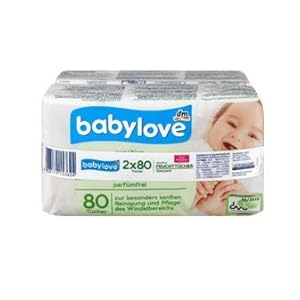 Baby Sensitive vochtige doekjes – voor bijzonder zachte reiniging en verzorging van de luierzone – 2 x 80 stuks, 160…