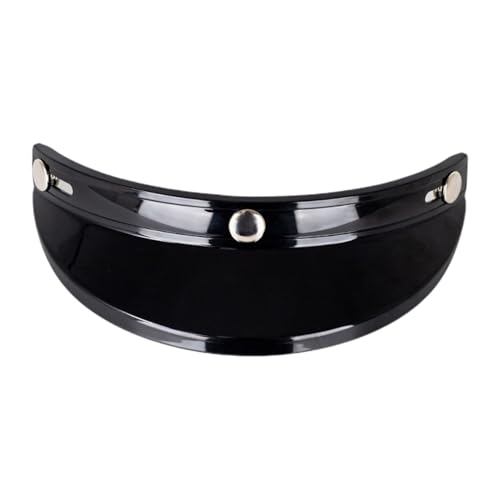 Motorrad-Helmvisier – Kunststoffaufsatz, schwarz | Sonnenschutz mit Drei-Klammer-Halterung, Retro-Zubehör für Halbschalenhelm beim Fahren auf Motorradstrecken im Sommer, 3/4 Retro-Motorradhelme