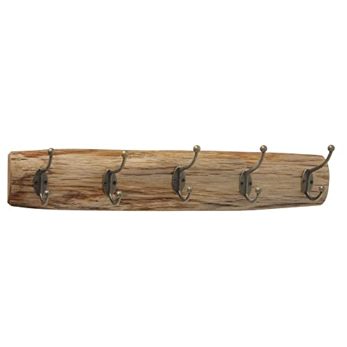 mucHome Garderobenleiste ca. 55cm Natur Eiche Holz mit 5...