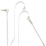Cubilux 3.5mm 2-Pin 0.78mm Headphone Cable with Microphone, Silver Plated OFC Wires Replacement 1/8 2 Pins 0.78 Earphone Cable with Boom MIC, 4 Feet