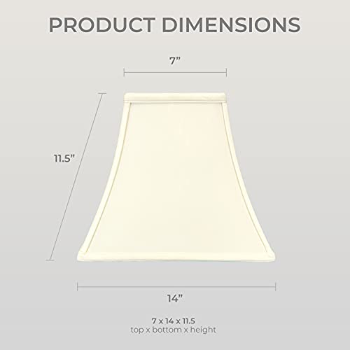 Image of Royal Designs, Inc. Regal Square Bell Lamp Shade, 7 x 14 x 11.5, Eggshell (BSO-715-14EG)