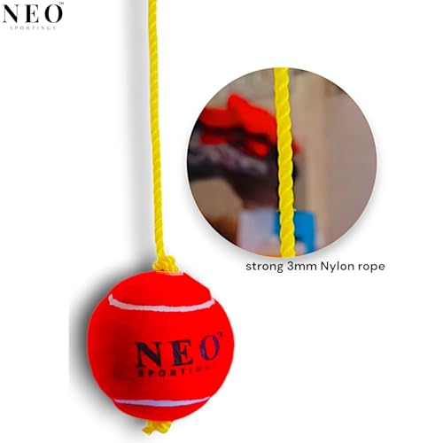 Image of Heavy Tennis Red Hanging Ball|| Cricket Batting Drills and Knocking|| 80-120 Grams|| Pack of 1