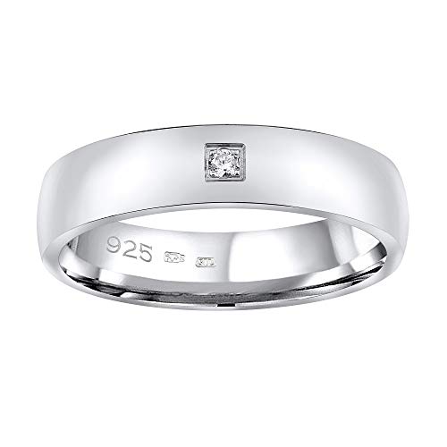 Preisvergleich Produktbild SILVEGO Damen Ehering aus 925 Sterling Silber POESIA mit Zirkonia