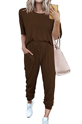 PRETTYGARDEN Women's Two Piece Sets 2025 Summer Spring Jogger Pants Travel Vacation Lounge Outfits Airplane Matching Clothes