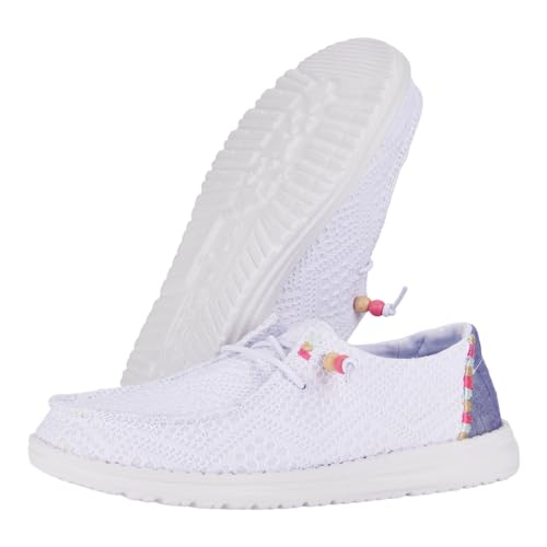 Hey Dude Wendy Boho Crochet Loafers for Women – Textile Upper & Lining – Lace-up Closure – Textile Outsole3