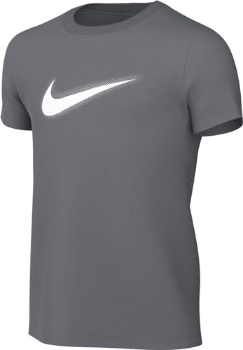 Nike Multi Big Boys' Dri-FIT Graphic Training Top (Medium, Smoke Grey/White)