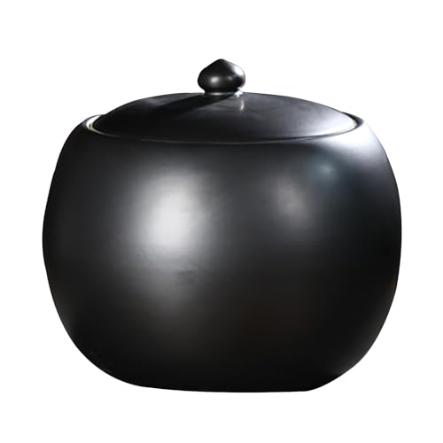 Tarro de cerámica azul para almacenamiento de arroz con tapa, recipiente sellado para alimentos, recipiente de cocina para arroz, café, harina y caramelos, 28 x 29 cm, elegante decoración de cocina.