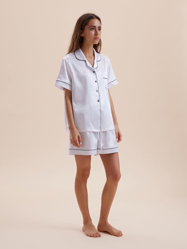 Satin Pajamas for Women Set Bridal Party Silk Pajama Bridesmaid Pjs Wedding PJ for Ladies Sleepwear Loungewear2