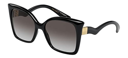 Dolce & Gabbana Women's Round Fashion Sunglasses, Black/Light Grey Gradient Black, One Size