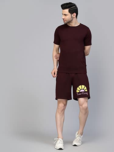Image of Rigo Cotton Blend Waffle Knit Self Textured Co-Ord Set For Men's|Night Suit Set|Lounge-Wear Pajama Set|Night Wear, Beach Wear, Vacation Wear