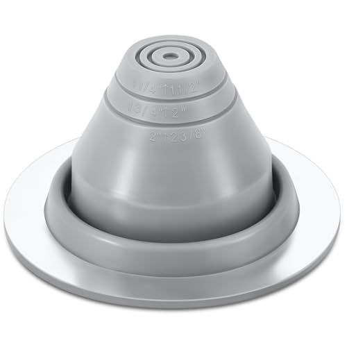 Nuanchu 1 Pcs #1 Pipe Od 1/4-2 Flexible Metal Roof Jack Pipe Boot Flashing Vent High Temp Silicone Chimney for Roof Vents