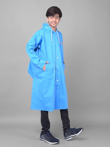 Image of Dollar Rainguard Kids' Full Sleeve Solid Long Raincoat With Adjustable Hood and Pocket