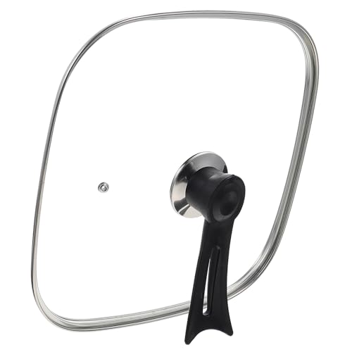 BRIGHTFUFU Tapa de Vidrio Cuadrada 30 Cm Asa Resistente al Calor, Accesorio Esencial para Ollas Eléctricas y Cacerolas de Cocina, Funda Visible para Cocinar en Estufa Diaria