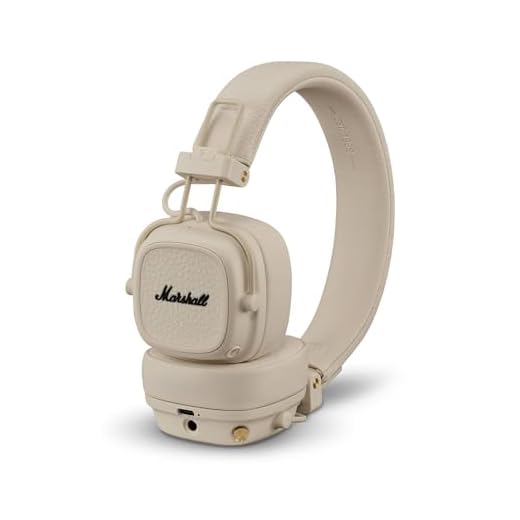 Marshall Major V Auriculares Inalámbricos Bluetooth, 100 Horas de Reproducción - Crema