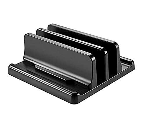 Karessories Vertical Adjustable Laptop Stand Notebook Mount Base Space Saving Holder for MacBook Pro/Air Windows Laptop (Black)