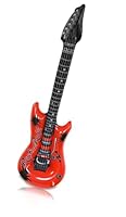 Aufblasbare Gitarre, 130 cm, riesiger aufblasbarer Schwimmring, aufblasbare Gitarre, Party-Dekoration für Pool, Wasserspielzeug, Spaß im Wasser, Schwimmring, Poolspielzeug (rot)