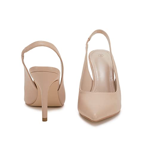 Image of Womens Slingback High Heels Pointed Toe Slip On Dress Shoes | Closed Toe,Stiletto Heels,Women's Pumps,Dressy Casual,Party,Wedding,Prom,Work Shoes,Going Out