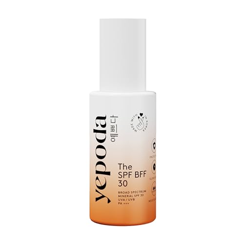 Yepoda The SPF BFF, Getönter mineralischer Breitband-Sonnenschutz SPF 30 PA+++, Schützend & Pflegend, Vegane koreanische Sonnencreme für alle Hauttypen, 50 ml