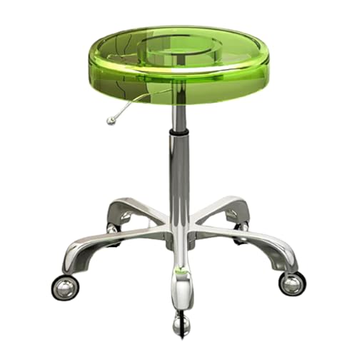 Tabouret pivotant en acrylique robuste et roulettes solides de barbier
