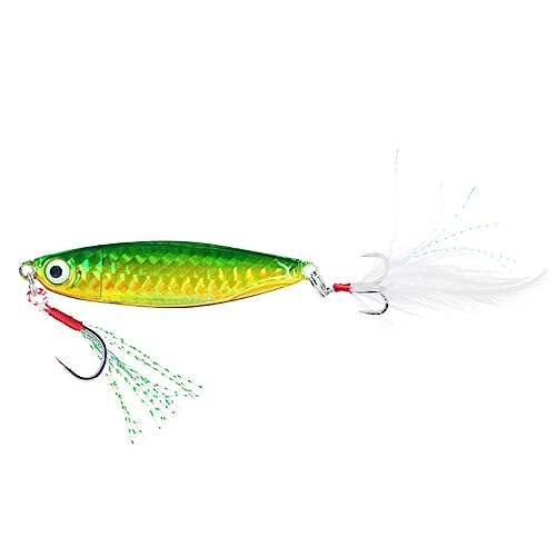 6 Pack 30g Metal Fishing Jigs - Beach Casting Lures for Mackerel, Cod, Sea Bass, Pike - Stinger Spinner Lures - Image 4